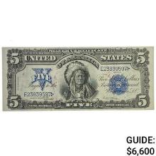 FR. 274 1899 $5 FIVE DOLLARS CHIEF SILVER CERTIFICATE CURRENCY NOTE ABOUT UNCIRCULATED