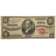 FR. 245 1891 $2 TWO DOLLARS WILLIAM WINDOM SILVER CERTIFICATE CURRENCY NOTE