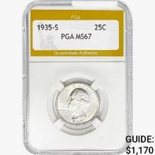 1935-S Washington Silver Quarter PGA MS67
