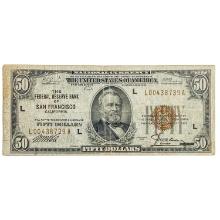 FR. 1880-L 1929 $50 FRBN FEDERAL RESERVE BANK NOTE SAN FRANCISCO, CA VERY FINE