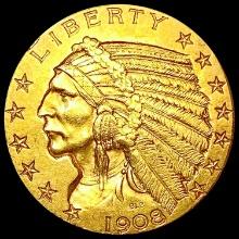1908-D $5 Gold Half Eagle HIGH GRADE