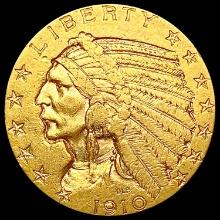 1910-S $5 Gold Half Eagle CLOSELY UNCIRCULATED