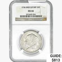 1936 Bridgeport Half Dollar NGC MS66