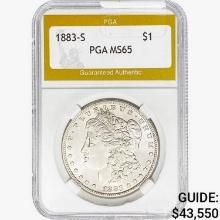 1883-S Morgan Silver Dollar PGA MS65