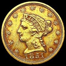 1851 $3 Gold Piece CLOSELY UNCIRCULATED