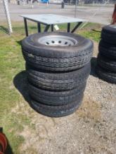 4 - 235/85R16 Trailer Tires & Rims - New