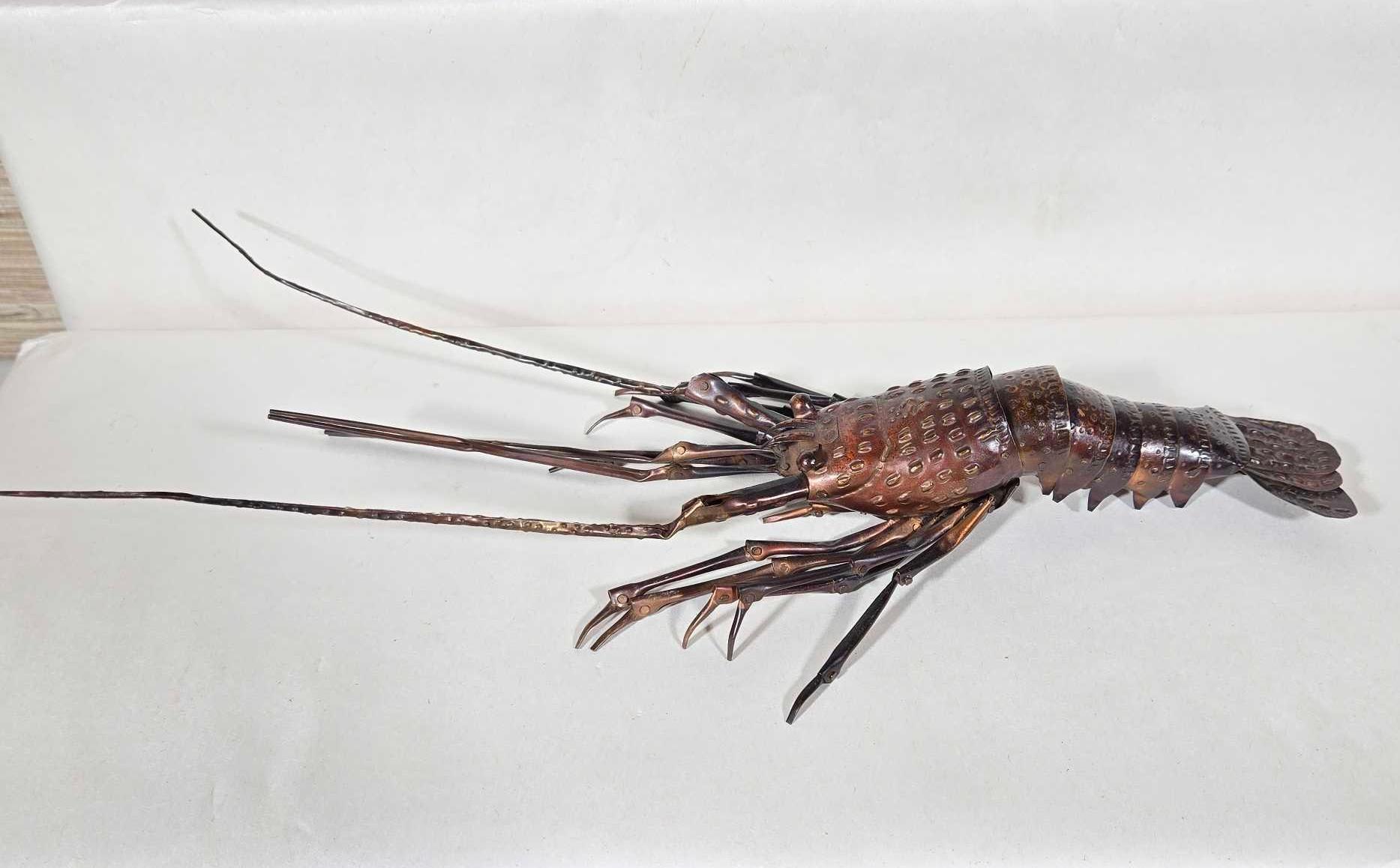 Japanese Meiji Jizai Okimono Copper Articulated Crayfish