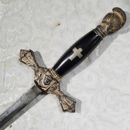 Masonic Knight Templar Presentation Sword Scabbard And Leather Case