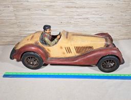 29" Vintage Large Wood / Resin Carved 1934 Roadster By Reprocrafters