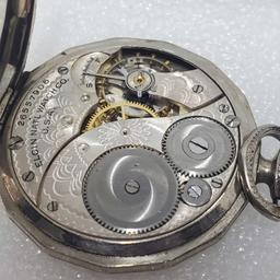 1924 Elgin 7 Jewel Model 3 Grade 303 12s Open Face Pocket Watch