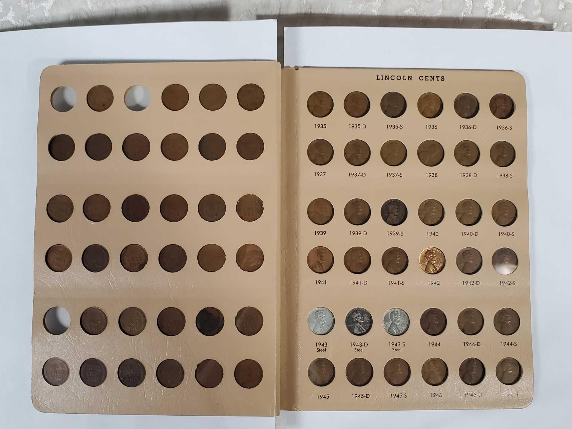 Coin & Some Stamp Collecting Supplies, Album and Other Carded Lincoln Wheat Cent & Memorial Pennies