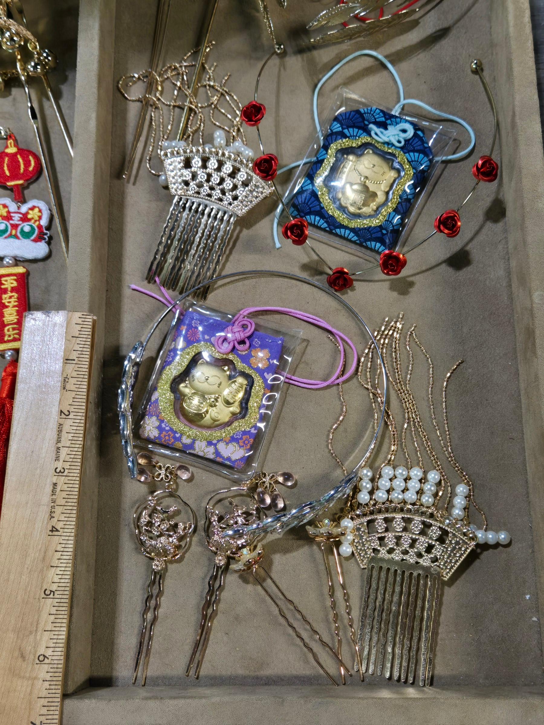 Estate Lot Of Chinese Hand Carved Hardstone And Costume Jewelry