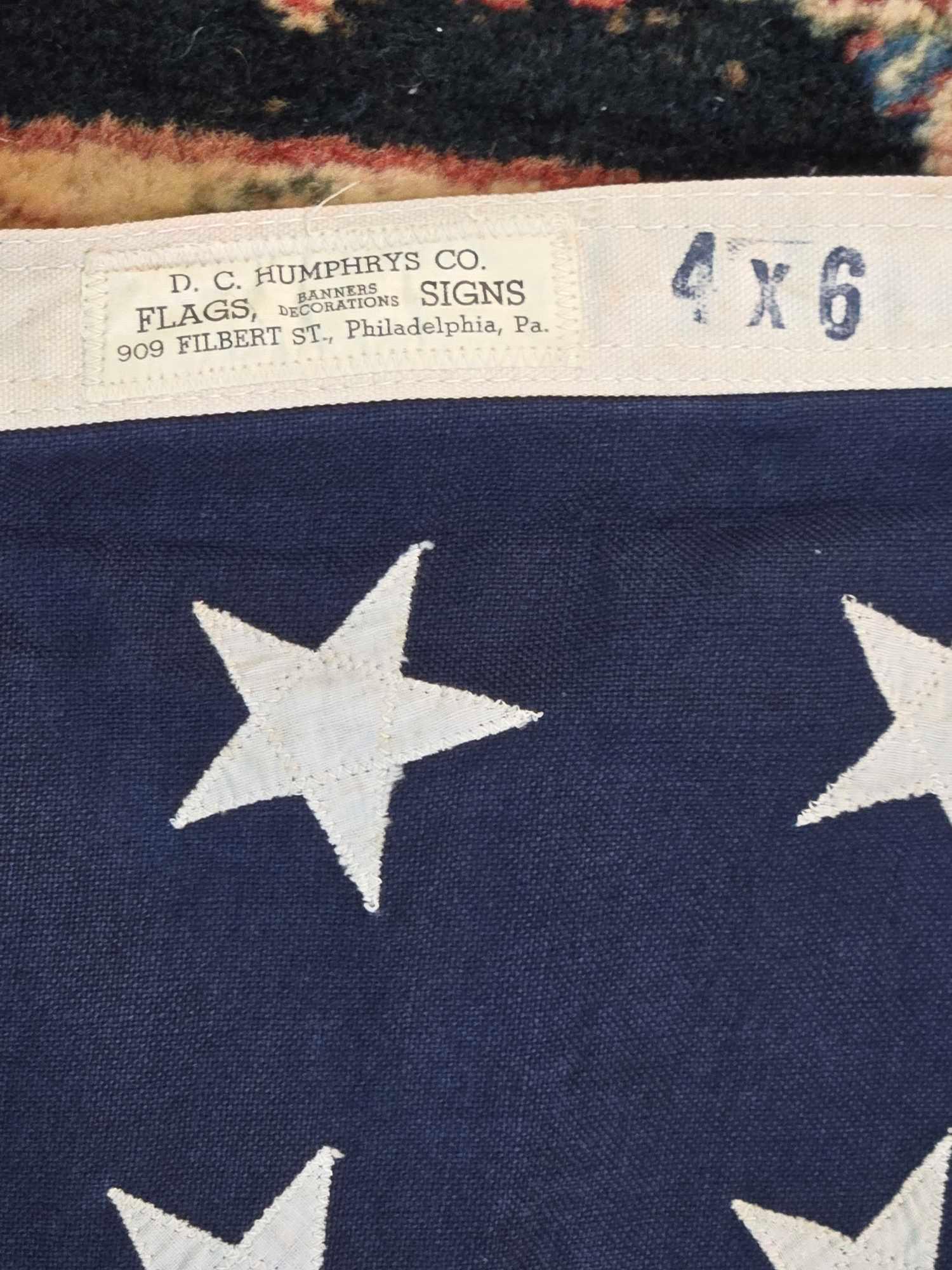 Engraved US Army Officer's Presentation Sword & 48 Star Flag