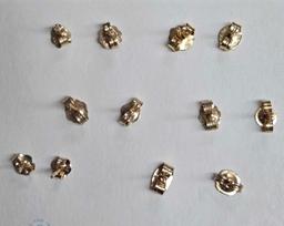 5 Pair 14k Gold Stud Earrings