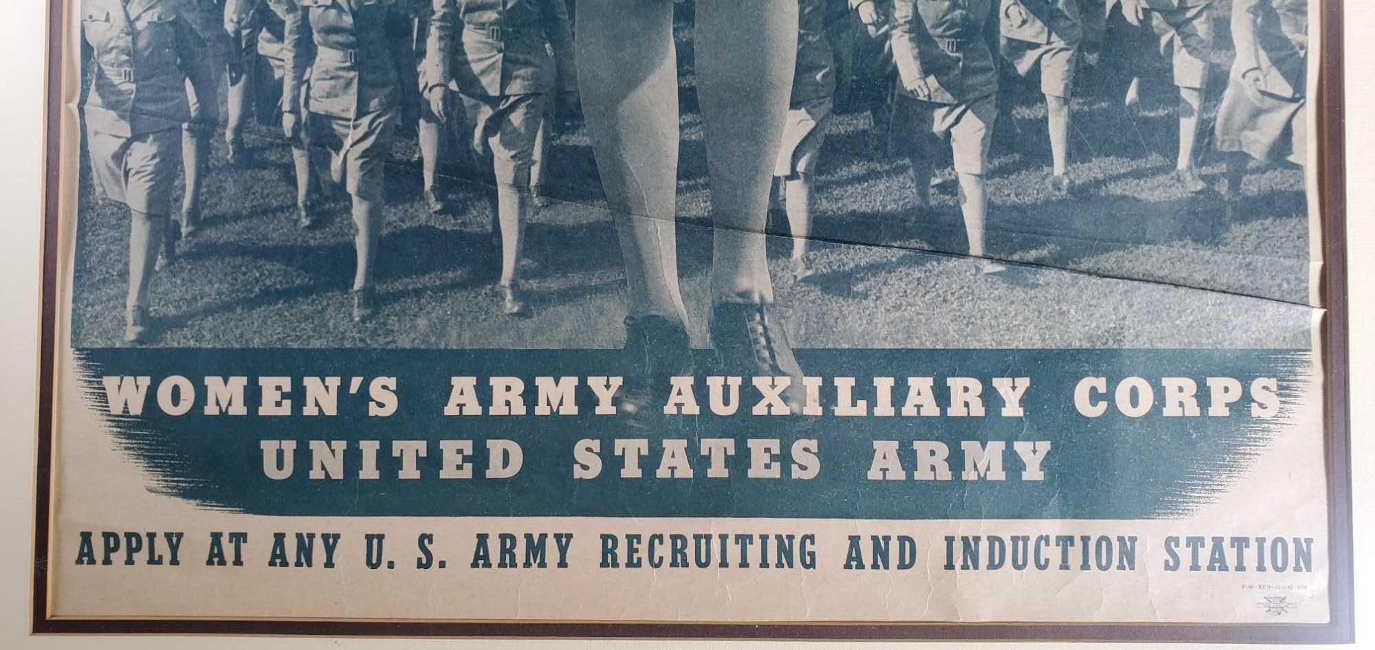 Framed And Matted WWII WAAC Recruitment Poster P48-RPB-11-6-42-50M