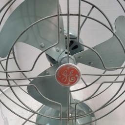 Vintage GE Electric "Vortlax" 2 Speed Oscillating Table Fan