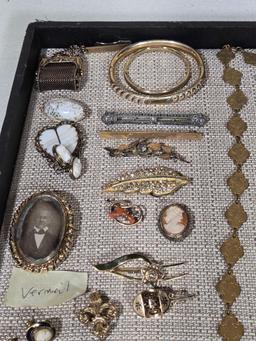 Tray of Antique Jewelry