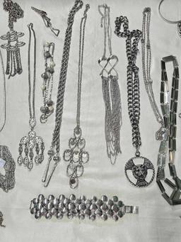 Vintage Silver Tone Costume Jewelry incl. Signed