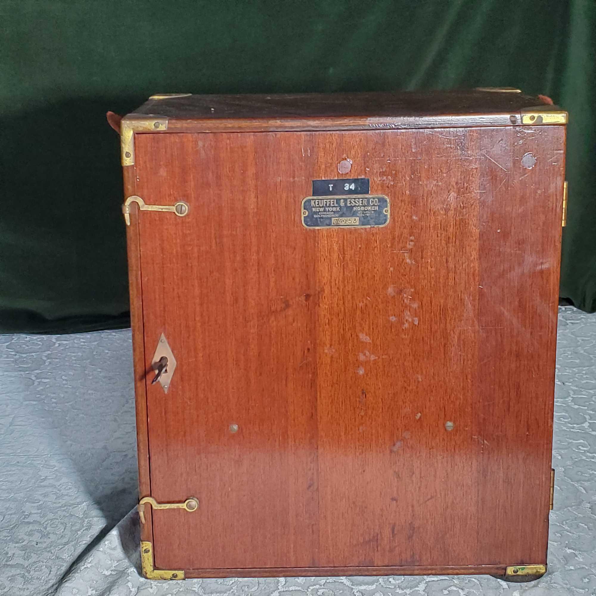 Rare Antique Keuffel And Esser Co. T-34 Transit Survey Instrument With Original Box And Tripod