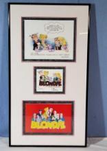 3 Cartoonist Dean Young Printed Sketches Of 'Blondie' Dagwood & The Family, 2 Signed with Notations