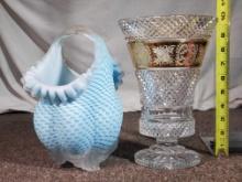 two Victorian Art Glass Pieces