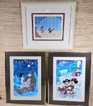 Framed Disney Cel & Pair of Framed Posters