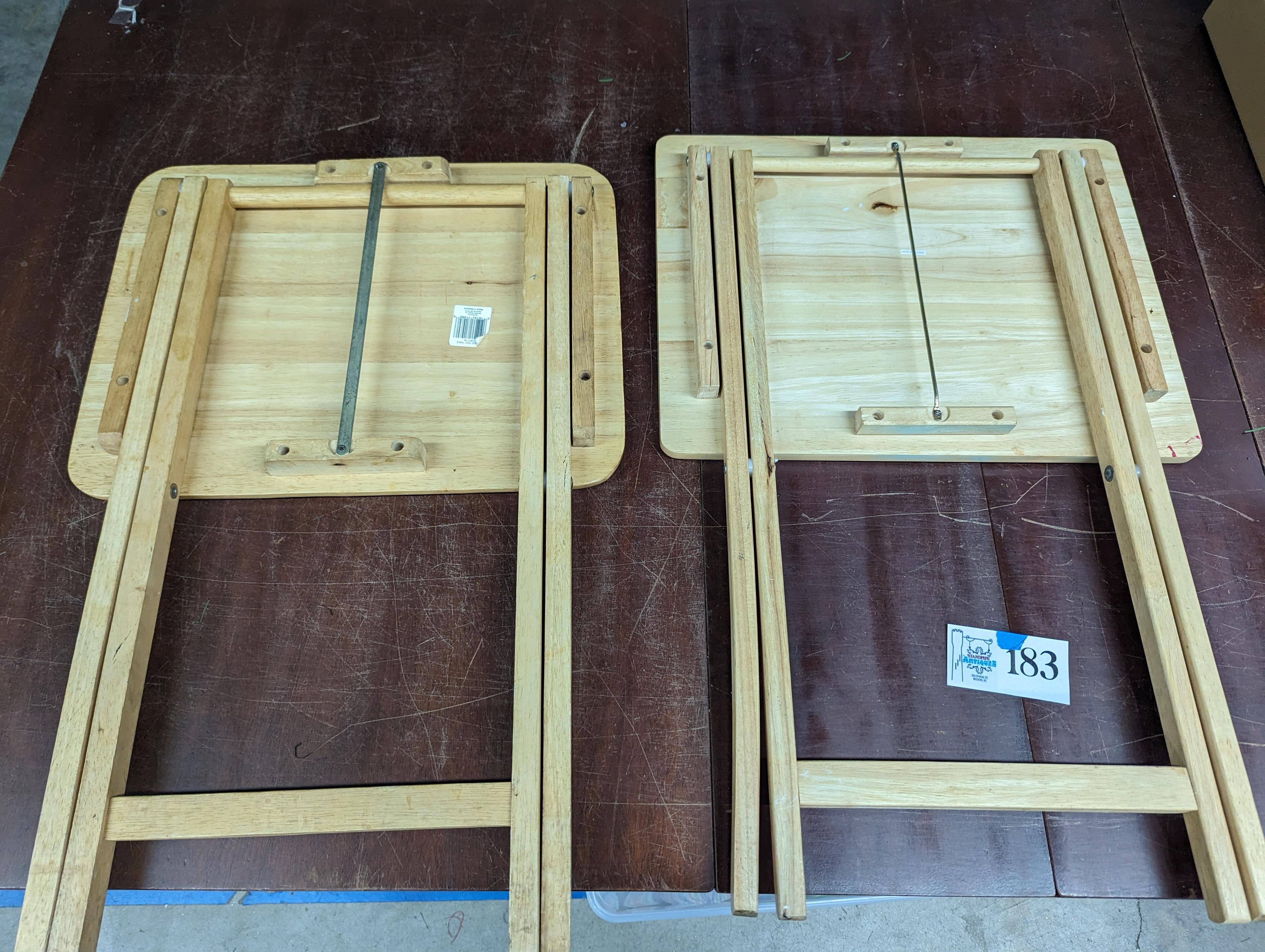 Two Wood Folding Tables