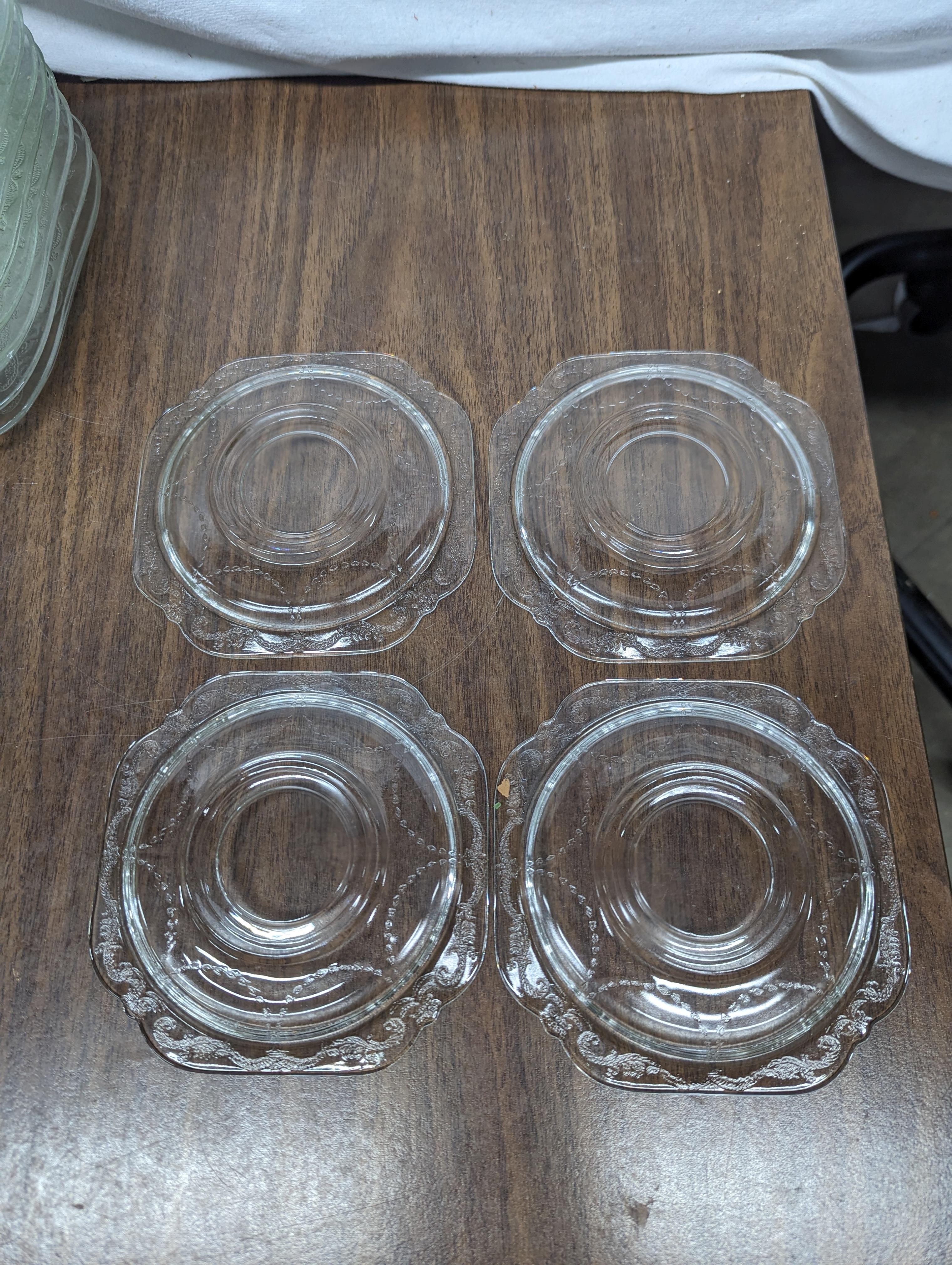 Clear Glass Plates, Saucers