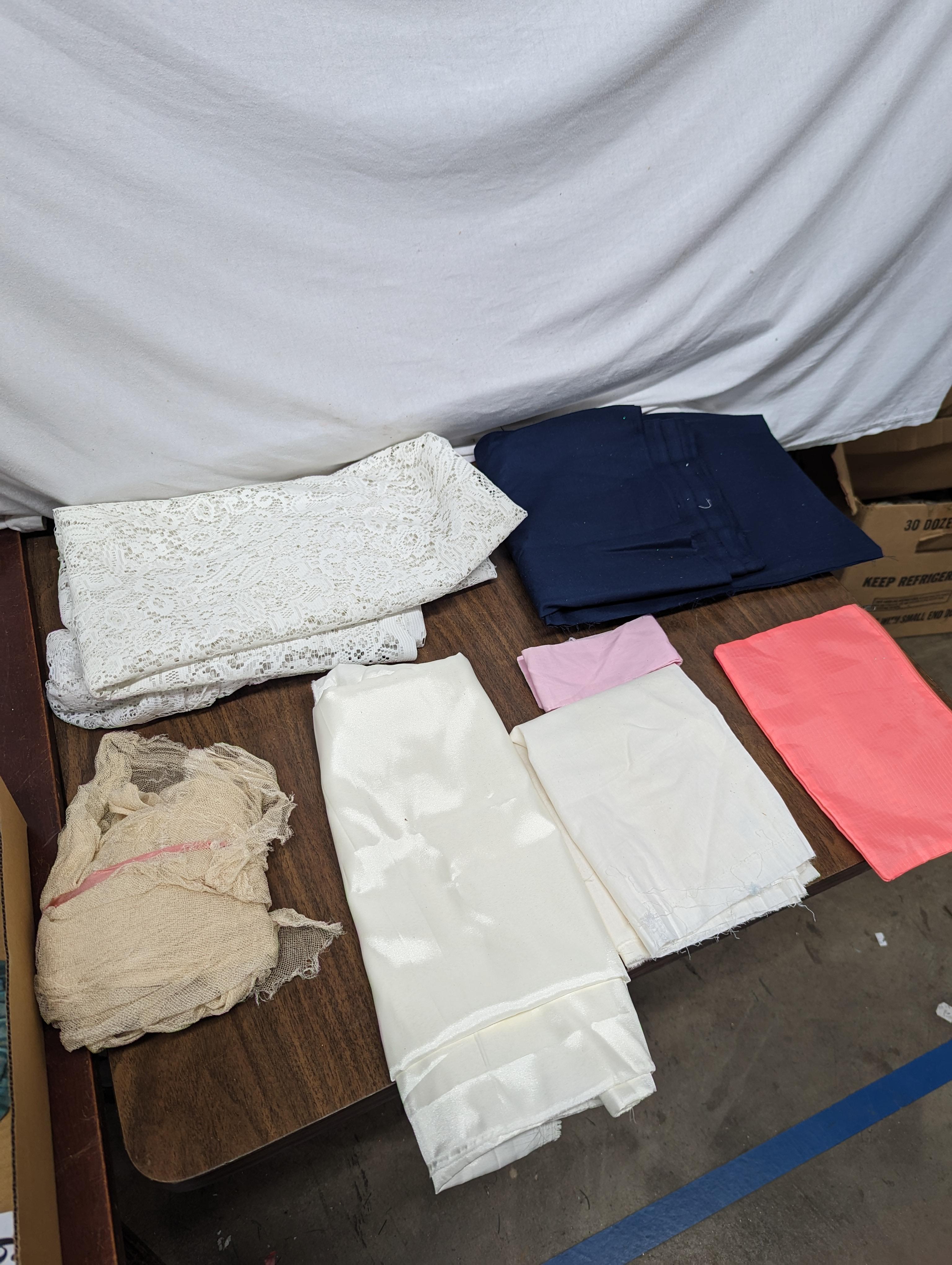 Fabric Lot, Pink Laundry Bag, Navy Blue, etc