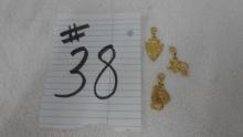 gold filled charms, 3 total includes a leo, scorpio, and arrow head