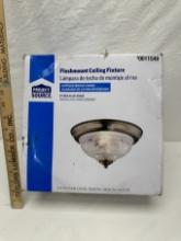 Project Source Flushmount Ceiling Fixture/Etched Glass Shade