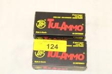 100 Rounds of TulAmmo 9mm Luger 115 Gr. FMJ Ammo