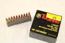 100 Rounds of TulAmmo 7.62x39 122 Gr. FMJ Ammo