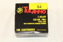 100 Rounds of TulAmmo 7.62x39 122 Gr. FMJ Ammo