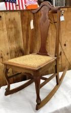 Walnut Cane Seat Rocking Chair