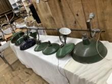 Vintage Outdoor Light Shades & Mounting Bar Fixture