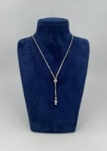 Sterling Silver Disco Ball Drop Necklace