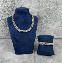 Sterling Silver Italian Necklace Chain Bracelet