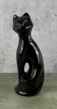 Mid Century Artmark Black Pottery Cat
