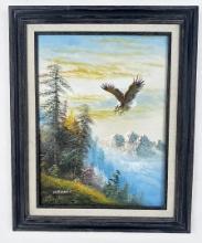W. Amadio Oil on Canvas Eagle Painting