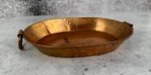 Antique Hand Hammered Copper Tray Bowl