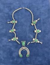 Navajo Sterling Silver Squash Blossom Necklace