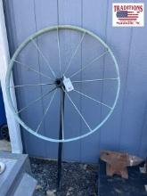 38" STeel Wheel on Post