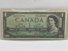 1954 Ottawa Series Un Dollar Bill