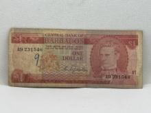 Central Bank of Barbados One Dollar Bill