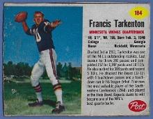 1962 Post #184 Fran Tarkenton RC Minnesota Vikings
