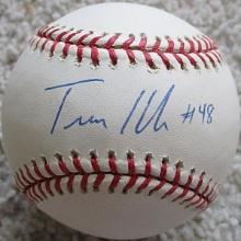 Travis Hafner Signed OML Baseball Cleveland Indians