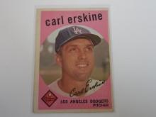 1959 TOPPS BASEBALL #217 CARL ERSKINE LOS ANGELES DODGERS