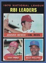 High Grade 1971 Topps #64 RBI Leaders Johnny Bench Tony Perez Billy Williams