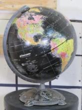 Black 12" Diameter Replogle Globe by Globemaster. Black Globe w/Metal Base